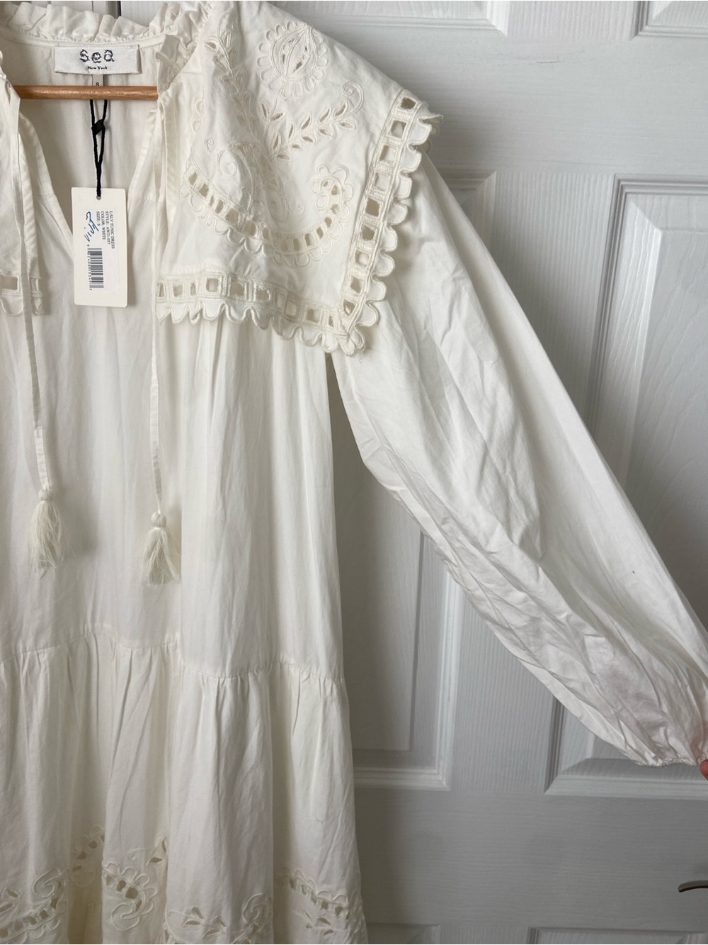 NWT Sea New York Santos eyelet dress size s lace collar - Picture 8 of 11